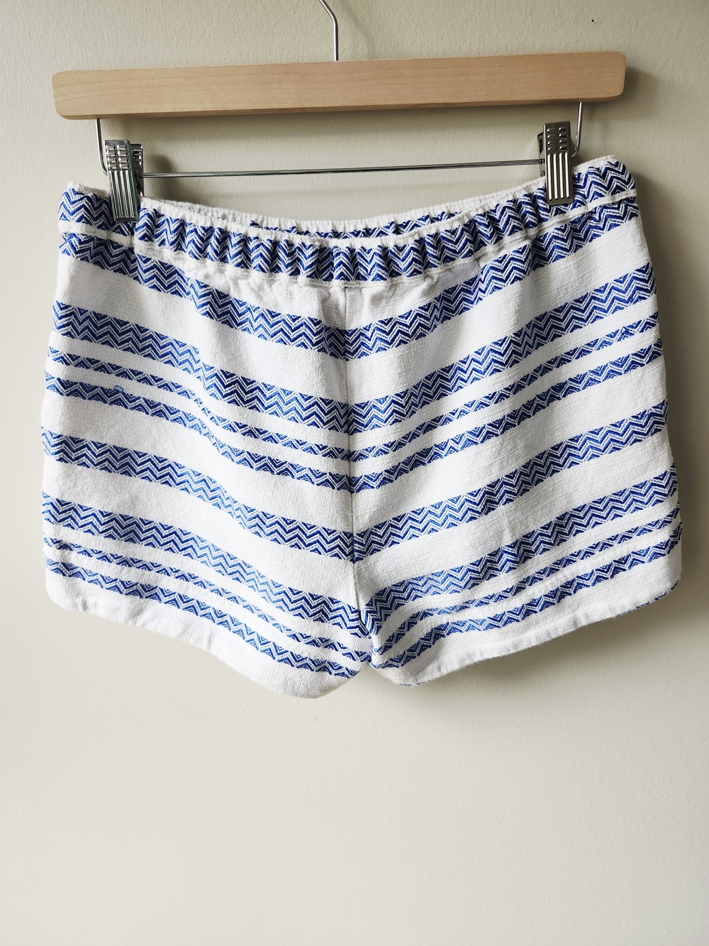 White and Blue Striped Terry Shorts - Picture 7 of 8